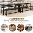 thumbnail image 4 of Stmoze 39 Inch Wooden Dining Benches, Set of 2 Long Dining Bench for 2-3 Person, 400 Lbs Capacity Dining Table Bench, Stackable Bench for Dining Room, Kitchen, Office, Black, 4 of 8