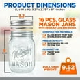 thumbnail image 2 of 16oz DIY Magnetic Spice Jar Glass Container w/ Airtight Lid and Band - Ideal for Meal Prep, Overnight Oats, Jelly, Jam, Honey, Candles, Crafts, Wedding Favors (16 Pcs) by NutriChef, 2 of 7