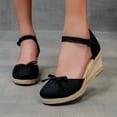 thumbnail image 3 of Sandales à Plateforme Bout Fermé pour Femmes Été Bride Cheville Espadrilles Compensées, 3 of 6