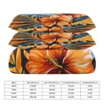 thumbnail image 2 of 3 Pcs Soft Bedding Set, Includes 1 Duvet Cover with Zipper And 2 Pillow,Shams Hawaiian Hibiscus Garden Orange Flowers King(102"×90"), 2 of 8