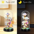 thumbnail image 2 of Oziral Forever Rose in Glass Dome with LED Light Colorful White Roses Artificial Flowers Gifts for Her Valentines Day Mothers Day Christmas Birthday, 2 of 9