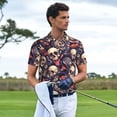 thumbnail image 3 of Sikiie Skull record rock Print Men's Short-sleeved POLO Shirts, Button-down Shirts and T-shirts are Suitable for Vacation, Leisure and Business-XX-Large, 3 of 6