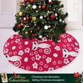 thumbnail image 6 of FMSHPON Cute Cat Flower Xmas Christmas Tree Skirt Stand Mat for Holiday Party Decoration Indoor Outdoor 36 inches, 6 of 6