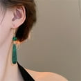 thumbnail image 2 of Boho Long Tear Drop Dangle Hook Earrings for Women Colorful Texture Stone Round Teardrop Dangling Statement Earring Fashion Geometric Lightweight Wedding Jewelry, 2 of 6