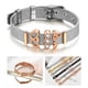 thumbnail image 2 of Pulsera de acero inoxidable simple de moda Brazalete de mujer Colgante en forma de corazón Decoración (F), 2 of 5