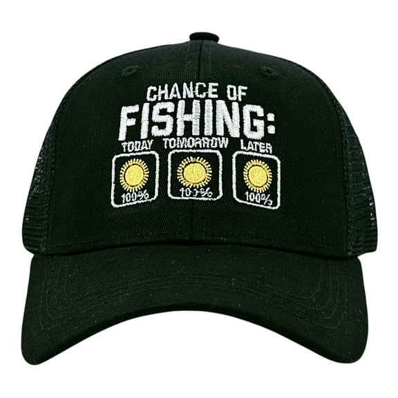 Chance Of Fishing Hat Funny Sarcastic Fishing Graphic Novelty Cap
