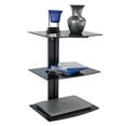 thumbnail image 3 of Mount-It! Floating Wall Mounted AV Entertainment Shelf 3 Black Tempered Glass Shelves, 3 of 5
