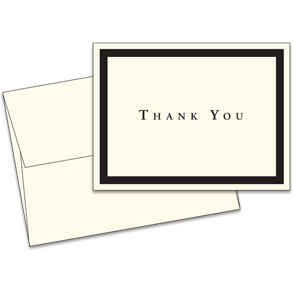25 Cream Thank You Note Cards & Envelopes (5 x 7) - This is not a fold over card -
