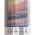 thumbnail image 6 of Abstract Art Ocean Waves Sheer Curtains 54 Inch Long 2 Panels, Minimalist Blue Beach Light Filtering Rod Pocket Curtains, Sheer Voile Drapes for Living Room Bedroom, 52"x54", 6 of 8
