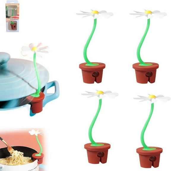 Steam Releaser Silicone Daisy Pot Lid Lifter for Soup Pot Spill-Proof Lid Holder Kitchen Tools
