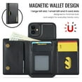 thumbnail image 3 of ELEHOLD Case for iPhone 11, Magnetic 2 in 1 Detachable Leather Wallet Case with Card Holder & Stand,Black, 3 of 7