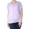 thumbnail image 2 of INC Womens Pink Short Sleeve V Neck Top M, 2 of 3
