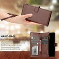 thumbnail image 4 of SaniMore Wallet Case for Samsung Galaxy Z Fold 4, RFID Blocking PU Leather Zipper Handbag Purse Flip Cover, Kickstand Folio Case with Card Slot Wrist Strap Lanyard for Samsung Z Fold 4, Brown, 4 of 8