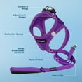 thumbnail image 4 of Voyager Step-In Air All Weather Mesh Harness & Reflective Dog Leash Combo w/ Neoprene Handle 5ft , For Small to Large Breed Dogs Cute & Heavy Duty, Best Pet Supplies- Purple Purple Trim, XXS, 4 of 10