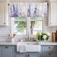 thumbnail image 2 of Spring Flower Valances for Windows White Purple Lavender Floral Garden Watercolor Rod Pocket Curtain Valance Window Treatment Short Curtains for Kitchen Living Room, 42"x18", 2 of 9
