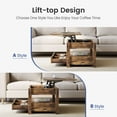 thumbnail image 4 of Greenstell Table Basse à Plateau Relevable avec 2 Tiroirs, 39 Pouces de Large, Brun Rustique, 4 of 8
