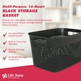 thumbnail image 2 of Life Story 16 Qt Decorative Storage Basket, Large Plastic Home Organizer, Black, 2 of 7