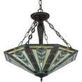 thumbnail image 2 of CHLOE Harrison Tiffany-style 3 Light Inverted Ceiling Pendant Fixture 25" Shade, 2 of 2