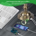 thumbnail image 3 of Novaretro Green Glass Bankers Desk Lamp with USB & Type-C Charging ports,14.17"H, Brass Finish Base, 3 of 8