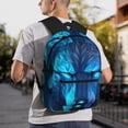 thumbnail image 2 of Wukai Futuristic Blue Light Wolf Versatile Backpack:Spacious,Organized,Comfortable,Ideal for Travel and Everyday Use with Multiple Pockets and Padded Straps, 2 of 8