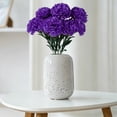 thumbnail image 7 of 7-Head Artificial Carnation Bouquet - Plastic Flower for Mother's Day, Wedding Centerpiece & Home Vase Decor - Dark Purple, 7 of 7