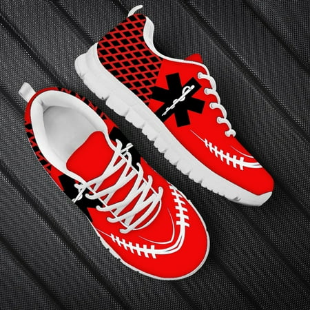 

Paramedic EMT EMS Print Men Casual Nursing Shoes Male Lace Up Flat Shoes Customize Name/Logo Mesh Nurse Sneakers