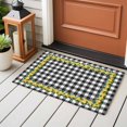 thumbnail image 4 of Summer Lemon Front Door Rugs 2x3 ft Floral Leaf Black White Buffalo Plaid Small Rug for Entryway Non Slip Washable Bathroom Door Mat Absorbent Floor Mat for Indoor Entrance, 4 of 9