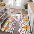 thumbnail image 2 of Yellow Ethnic Floral Pattern Kitchen Rugs Sets Of 3,Kitchen Runner Rugs Non Skid Washable,Decorative Kitchen Floor Mats for Kitchen,Sink,Laundry,17"x30"+ 17"x47" + 17"x59", 2 of 6
