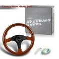 thumbnail image 5 of W-Power 330MM Brown Wood Grain W/ Black Line Black Spoke 13-Inch Steering Wheel, 5 of 5