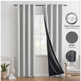 thumbnail image 3 of Nvzi 2 cortinas opacas de 52 x 63 pulgadas, color gris beige con forro opaco aislante negro, ideales para el dormitorio en verano, brindan privacidad y son lavables a máquina., 3 of 5
