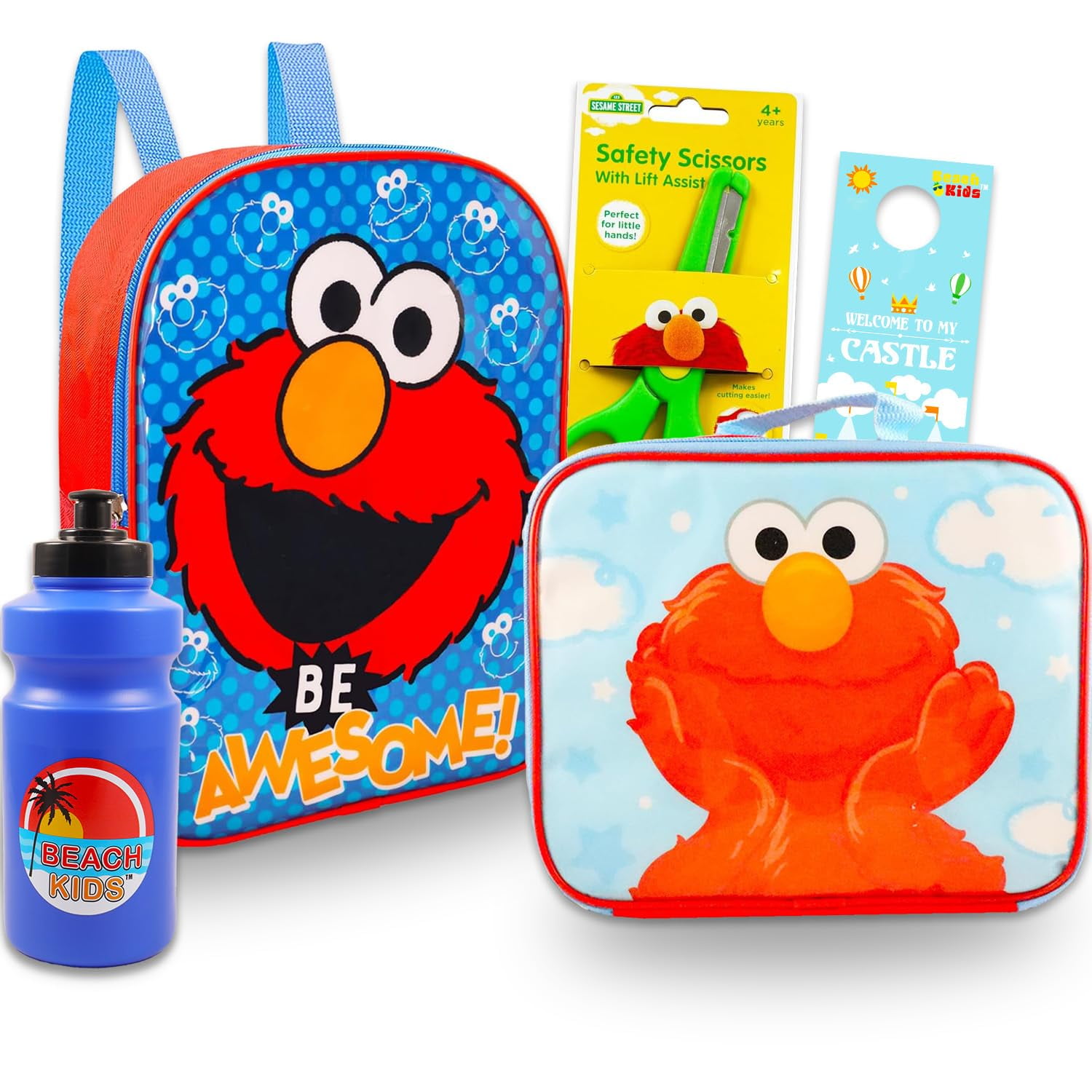 Parapluie Enfant Elmo - 1,2,3,4...Sesame Street - Jaune Et Rouge - Pliant