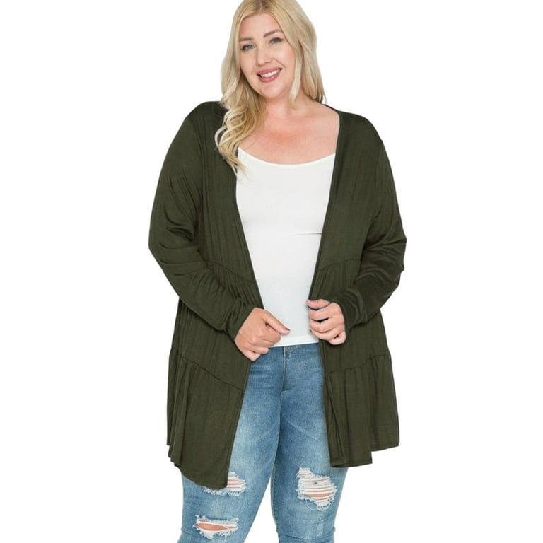 Plus size olive cardigan hotsell