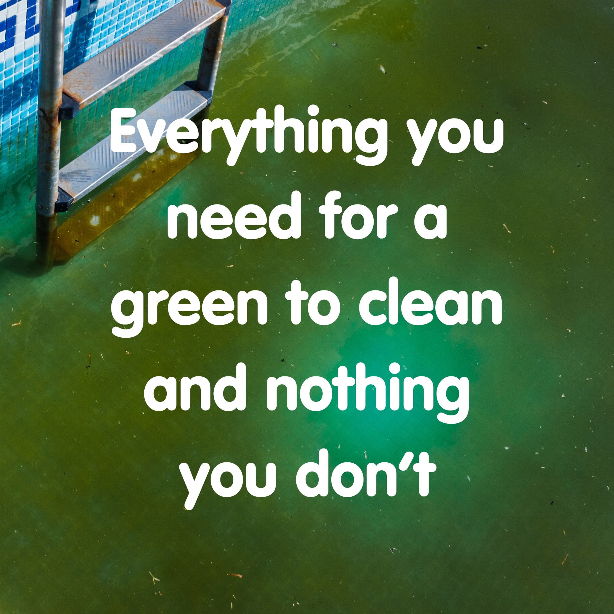 Eeziblue Green Reaper™, Green to Blue Kit for Swimming Pools - Easy-to-Use Kit for Fighting Severe Algae Bloom in 24 Hours, up to 10,000 Gallons