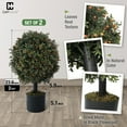 thumbnail image 2 of CAPHAUS Artificial Boxwood Topiary Ball Tree Set of 2, Artificial UV Resistant Bushes, Faux Potted Tree, Plant in Pot w/ Dried Moss, Fake Shrubs for Indoor, Front Porch, Outdoor, w/ Orange Flower, 2 of 9
