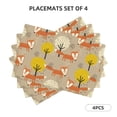thumbnail image 2 of Placemats Set Of 4 / 6, Forest Fox Placemats For Dining Table Indoor/Outdoors Heat Resistant Washable Placemats 18" X 12", 2 of 8