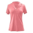 thumbnail image 5 of Womens T Shirts Tops V Neck Short Sleeve Comfortable Pure Color Basic Plus Size Womens Clothing,Pink,L, 5 of 5