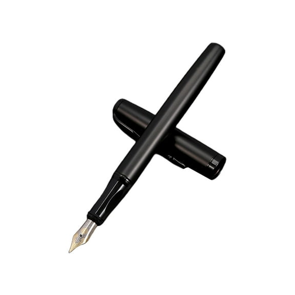 Black Metal Fountain Pen 0.5mm F Tip Piston-Filled Absorber Inks Pen Business Gift Pen for Women Man Teacher Artist