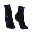thumbnail image 2 of Breathable Athletic Socks Black Purple Abstract Cushioned Quarter Socks for Men Women, 2 of 7