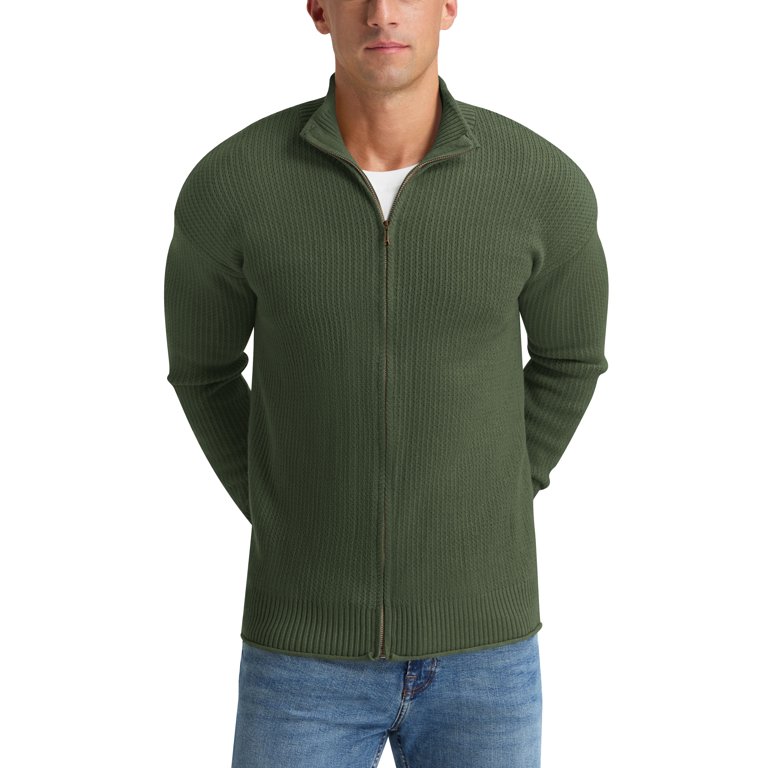 Iceglad Men's Full-Zip Mock Neck Cardigan photo 8