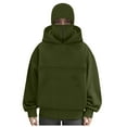 thumbnail image 5 of Cat Pouch Sweatshirts for Men Women Long Sleeve Kitten Puppy Holder Hoodies/Hoodless Front Large Pouch Pet Carrier Sweatshirt Pure Loose Cozy Pullover Tops 2-Army Green M, 5 of 5