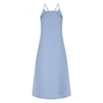 thumbnail image 6 of SHTXOZHI Spaghetti Strap Dresses for Women Summer Sleeveless Casual Beach Sundress with Pockets, 6 of 7