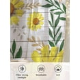 thumbnail image 6 of Sheer Curtains 84 Inches Long 2 Panels Set for Living Room, Yellow Daisy Semi Sheer Curtains for Windows, Farmhouse Country Flower Leaf Plant Wood Grain Voile Window Treatments Rod Pocket Curtain, 6 of 7