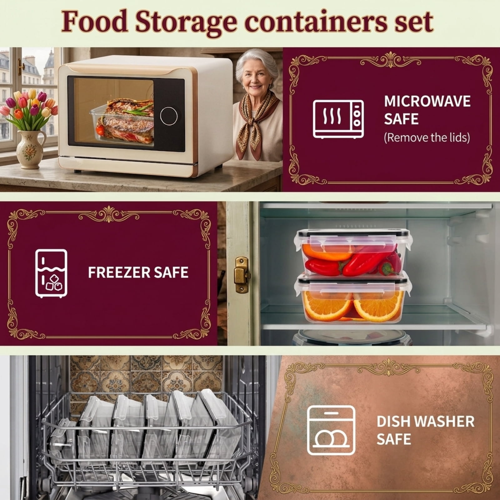 Fenbeli 32-Piece Airtight Food Storage Containers with Lids, BPA-Free Stackable Meal Prep Set with Labels, Clear