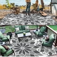 thumbnail image 2 of Findosom Outdoor Rug 9'x12' Reversible Waterproof Outdoor Patio Rug Mat Plastic Straw Rug Outdoor Area Rug Patio Camping Rug for RV Picnic Balcony Backyard Beach Outdoor Decor,Gray, 2 of 11