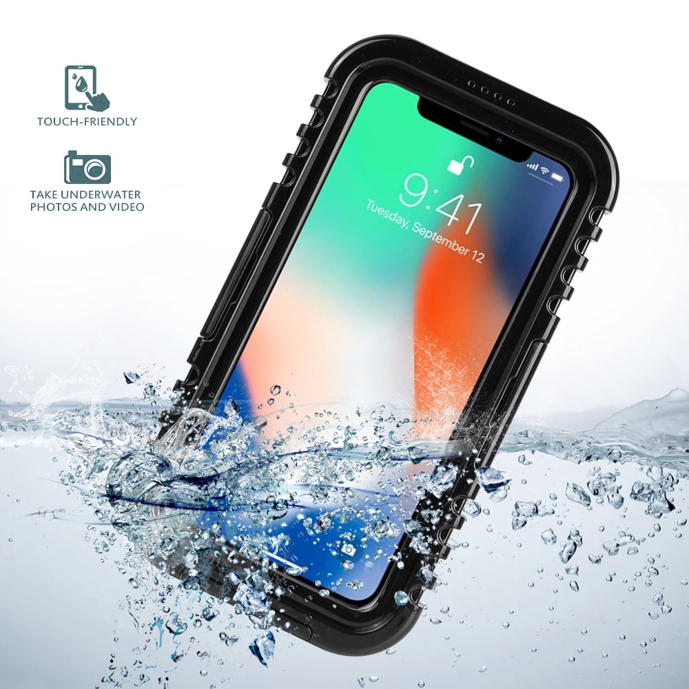 Premium Waterproof Fully Sealed Hard Case For Apple iPhone XS / iPhone X With Protective Cover And Shockproof Protection (Black)