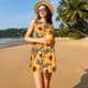 thumbnail image 3 of Fotbe Diamond Bohemian Sunflower Vestido de Verano sin Mangas para Mujer – Vestido Midi Línea A, Estilo Camiseta Floral, Vestido Playero Casual y Fluido, 3 of 7