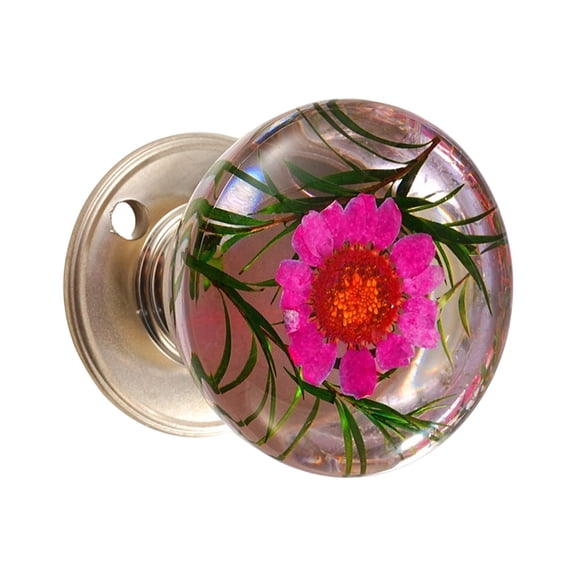 Crystal Door Knob, Clear Resin and Metal Decorative Handle for Cabinet Drawer Door, Home Interior Upgrade