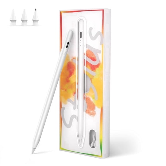 Beteliva Stylus Pen for iPad 2025-2018 with Fast Charge,Tilt Sensitive Palm Rejection Pencil-White