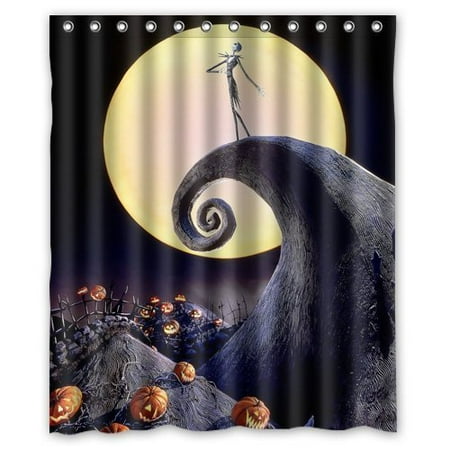 - Ganma Cartoon the Nightmare Before Christmas pumpkins lantern Shower Curtain Polyester Fabric Bathroom Shower Curtain 60x72 inches