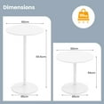 thumbnail image 3 of Gymax Round Bar Table Set of 2 w/Adjustable Height & Metal Base Modern Cocktail Table, 3 of 9